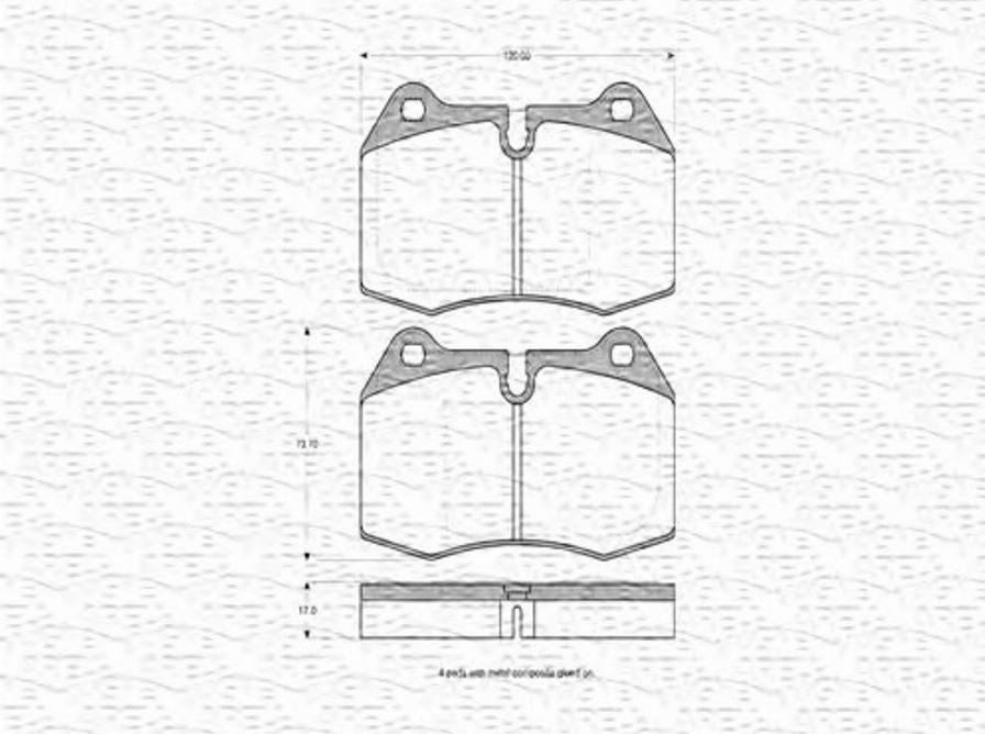 Magneti Marelli 363702160372 - Bremžu uzliku kompl., Disku bremzes www.autospares.lv