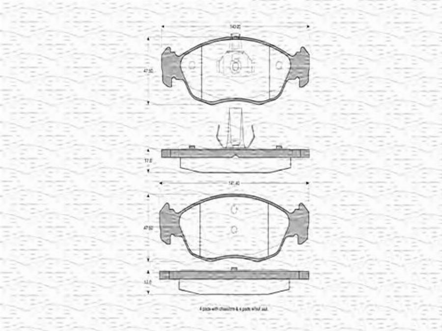 Magneti Marelli 363702160293 - Bremžu uzliku kompl., Disku bremzes www.autospares.lv