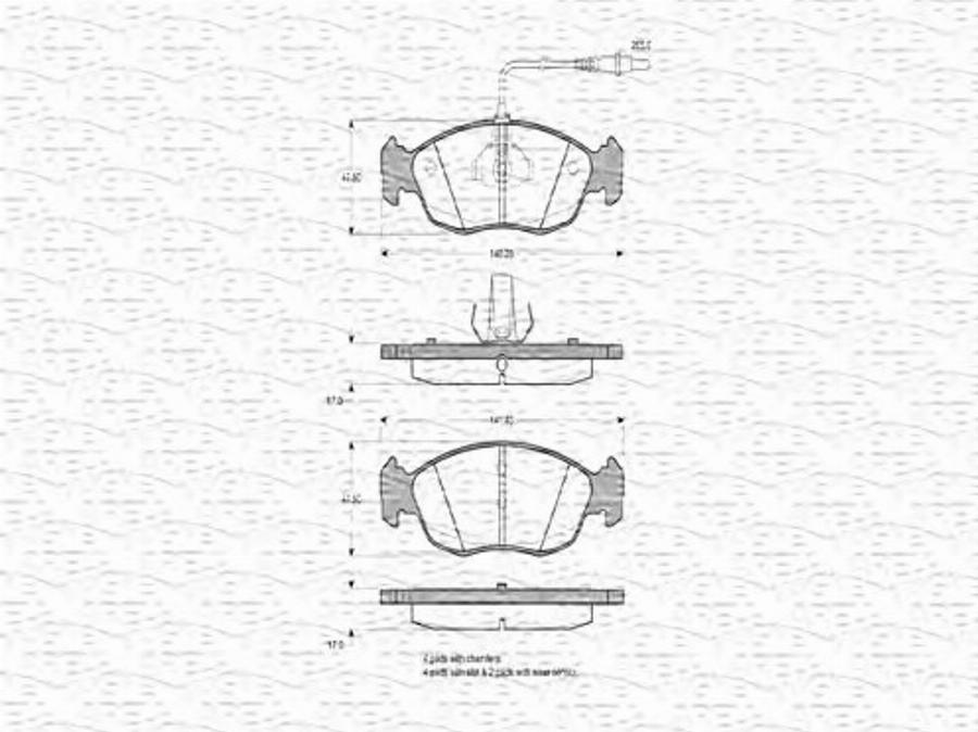 Magneti Marelli 363702160292 - Bremžu uzliku kompl., Disku bremzes www.autospares.lv