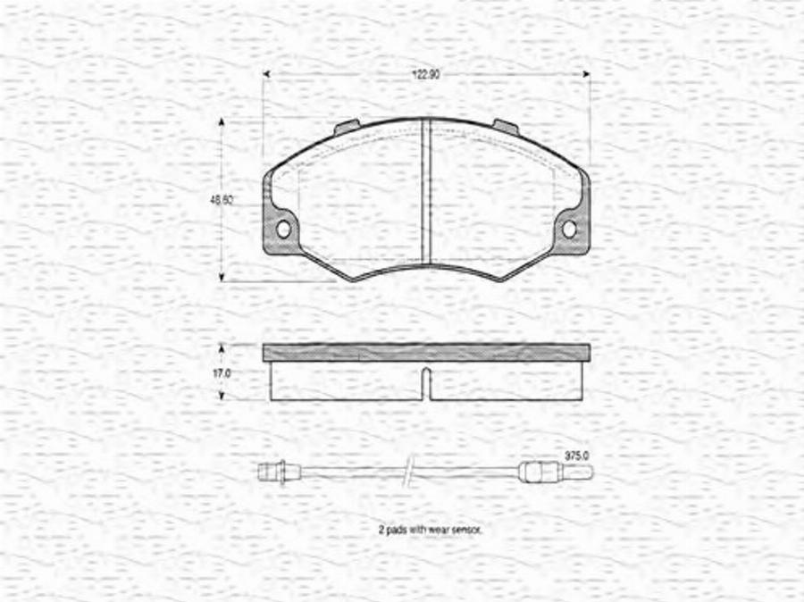 Magneti Marelli 363702160297 - Bremžu uzliku kompl., Disku bremzes www.autospares.lv