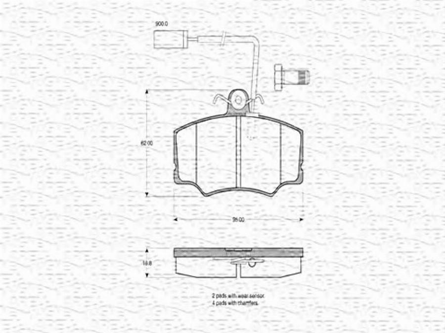 Magneti Marelli 363702160250 - Bremžu uzliku kompl., Disku bremzes www.autospares.lv