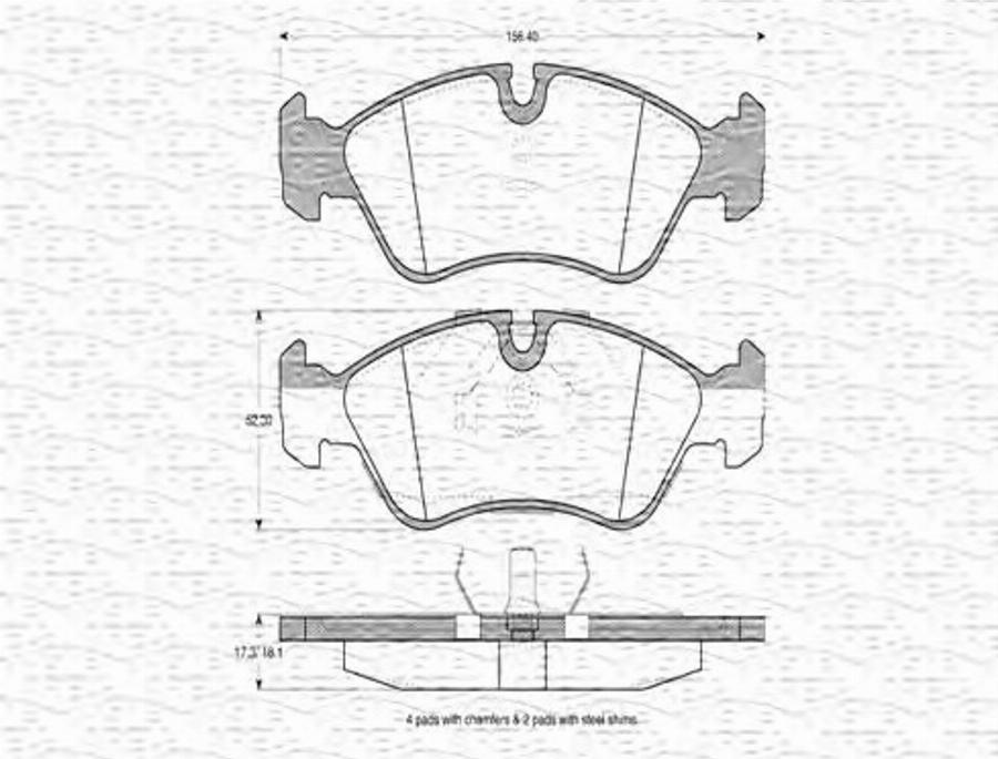 Magneti Marelli 363702160258 - Bremžu uzliku kompl., Disku bremzes www.autospares.lv