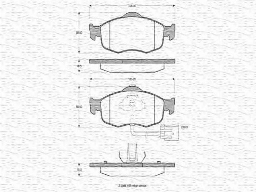 Magneti Marelli 363702160265 - Bremžu uzliku kompl., Disku bremzes www.autospares.lv