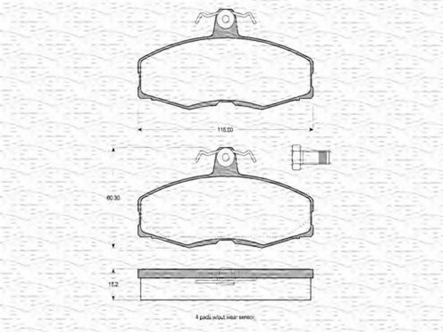 Magneti Marelli 363702160204 - Bremžu uzliku kompl., Disku bremzes www.autospares.lv