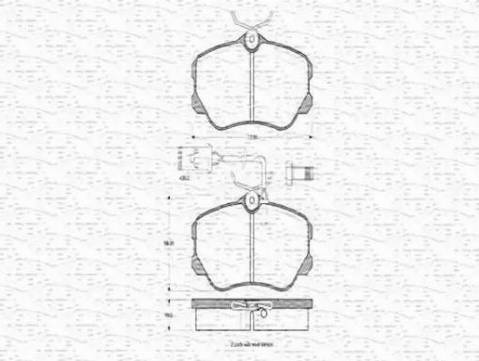 Magneti Marelli 363702160284 - Тормозные колодки, дисковые, комплект www.autospares.lv