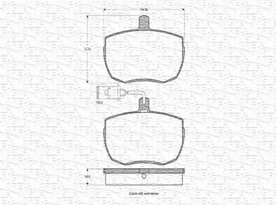 Magneti Marelli 363702160231 - Тормозные колодки, дисковые, комплект www.autospares.lv