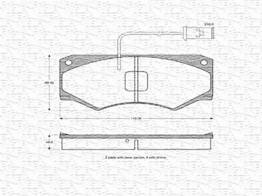 Magneti Marelli 363702160233 - Bremžu uzliku kompl., Disku bremzes www.autospares.lv