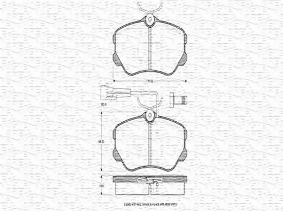 Magneti Marelli 363702160237 - Bremžu uzliku kompl., Disku bremzes www.autospares.lv