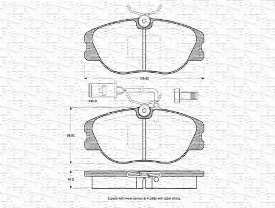 Magneti Marelli 363702160227 - Bremžu uzliku kompl., Disku bremzes www.autospares.lv