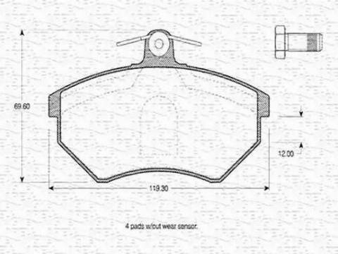 Magneti Marelli 363702160274 - Bremžu uzliku kompl., Disku bremzes www.autospares.lv