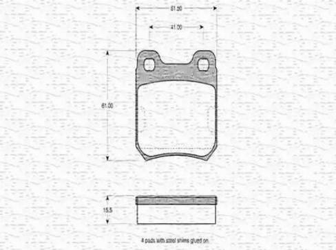 Magneti Marelli 363702160270 - Тормозные колодки, дисковые, комплект www.autospares.lv