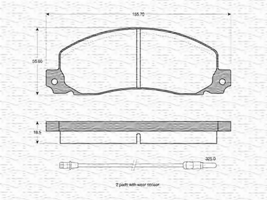 Magneti Marelli 363702160798 - Bremžu uzliku kompl., Disku bremzes www.autospares.lv