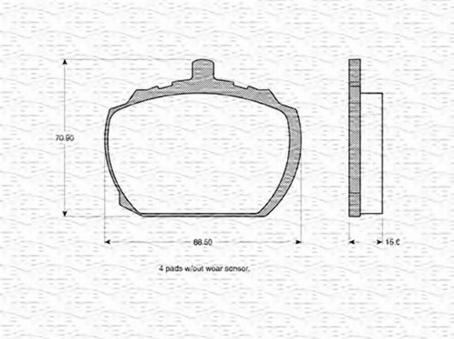 Magneti Marelli 363702160797 - Bremžu uzliku kompl., Disku bremzes www.autospares.lv