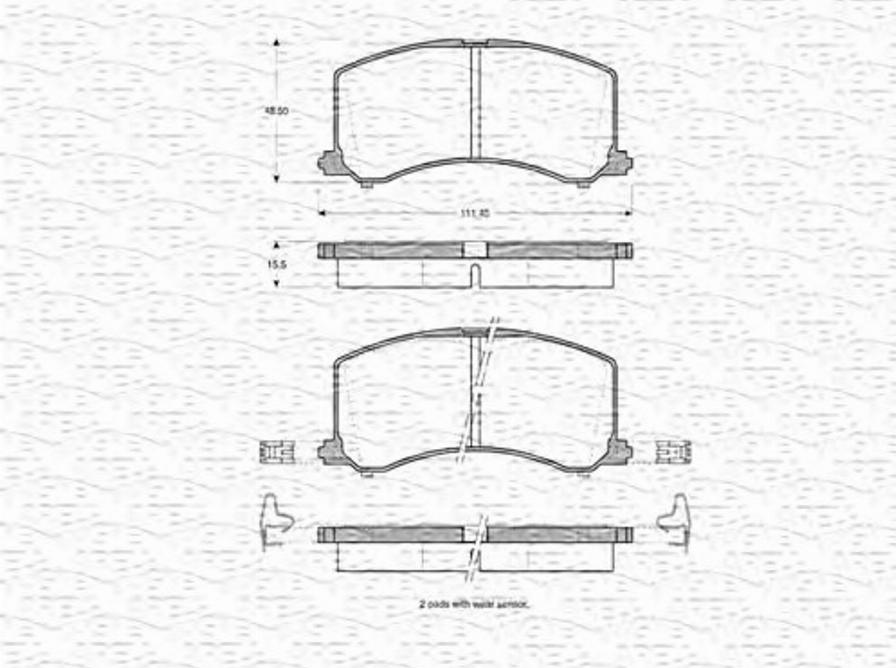 Magneti Marelli 363702160752 - Bremžu uzliku kompl., Disku bremzes autospares.lv