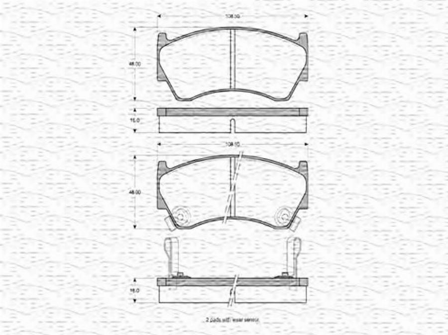 Magneti Marelli 363702160766 - Bremžu uzliku kompl., Disku bremzes www.autospares.lv