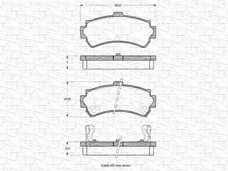 Magneti Marelli 363702160767 - Тормозные колодки, дисковые, комплект www.autospares.lv