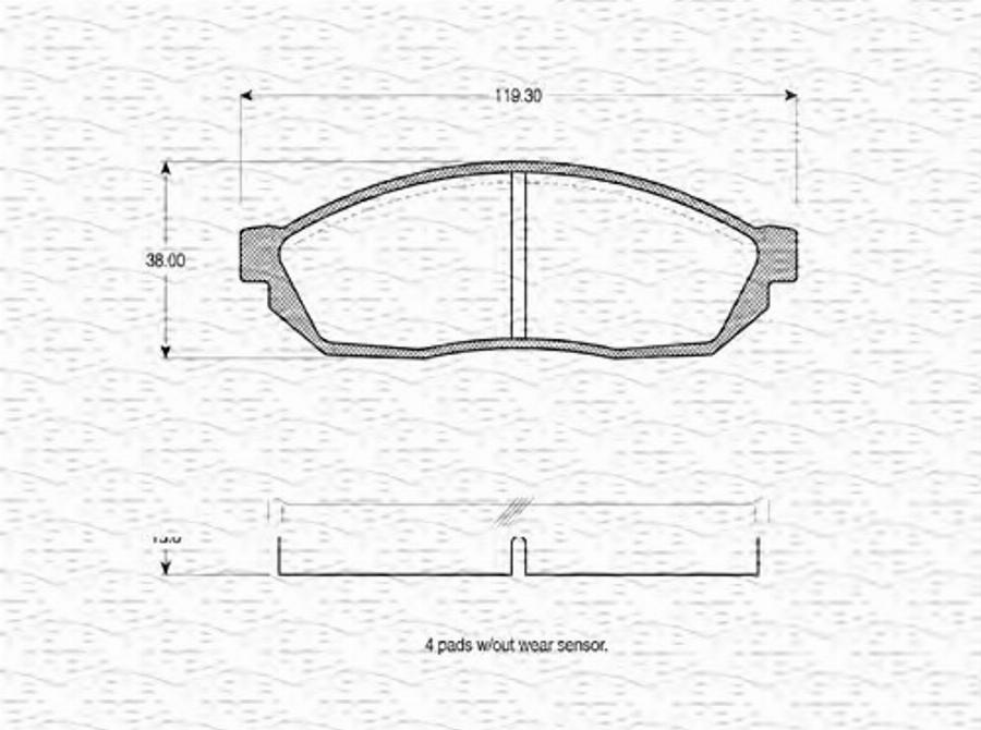 Magneti Marelli 363702160711 - Brake Pad Set, disc brake www.autospares.lv