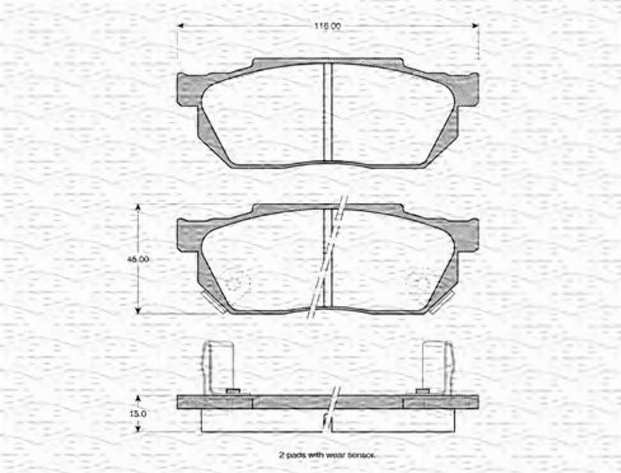 Magneti Marelli 363702160789 - Bremžu uzliku kompl., Disku bremzes www.autospares.lv