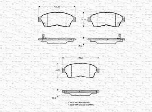 Magneti Marelli 363702160781 - Тормозные колодки, дисковые, комплект www.autospares.lv