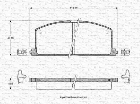 Magneti Marelli 363702160787 - Bremžu uzliku kompl., Disku bremzes www.autospares.lv