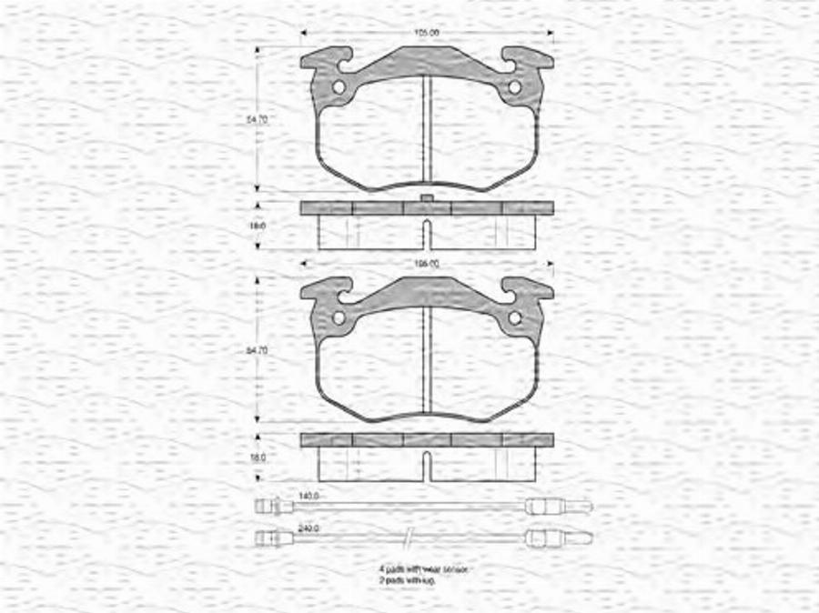 Magneti Marelli 363702160774 - Bremžu uzliku kompl., Disku bremzes www.autospares.lv