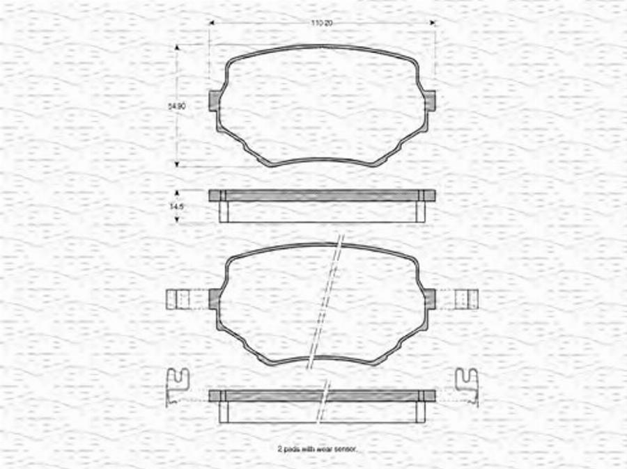 Magneti Marelli 363702160776 - Тормозные колодки, дисковые, комплект www.autospares.lv