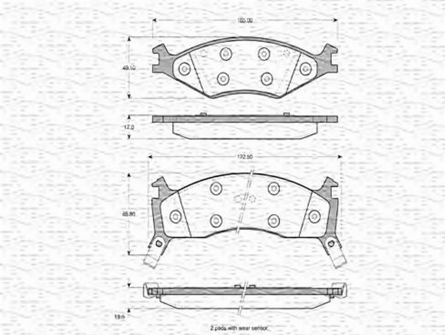 Magneti Marelli 363702160770 - Bremžu uzliku kompl., Disku bremzes www.autospares.lv