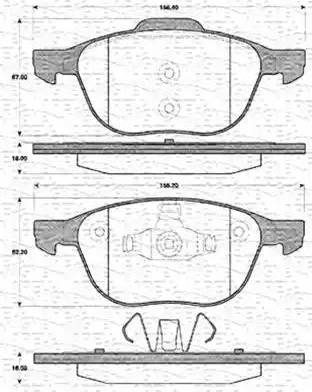 Magneti Marelli 363702161410 - Bremžu uzliku kompl., Disku bremzes autospares.lv