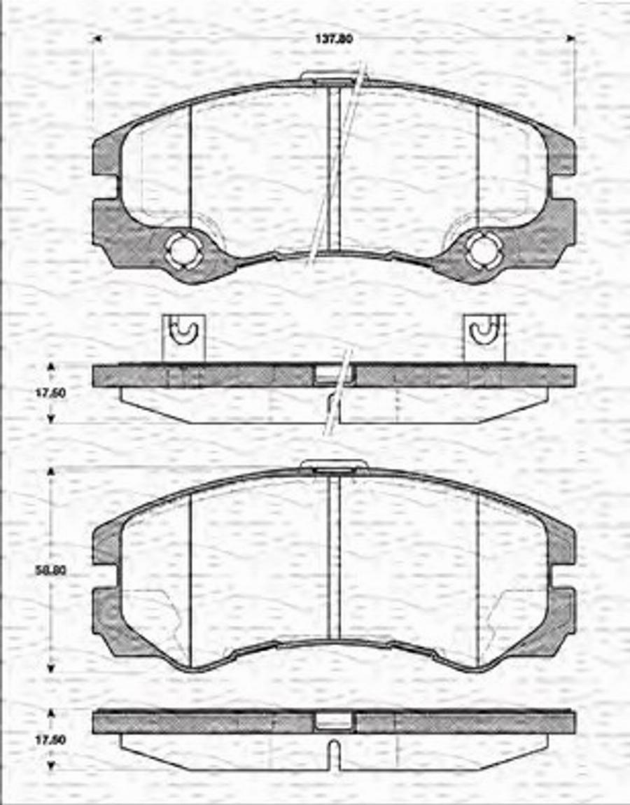 Magneti Marelli 363702161413 - Bremžu uzliku kompl., Disku bremzes www.autospares.lv