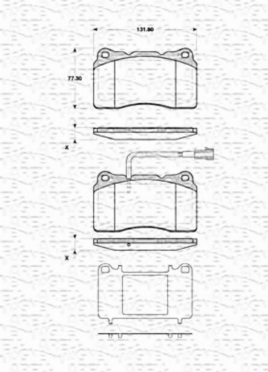 Magneti Marelli 363702161433 - Bremžu uzliku kompl., Disku bremzes www.autospares.lv