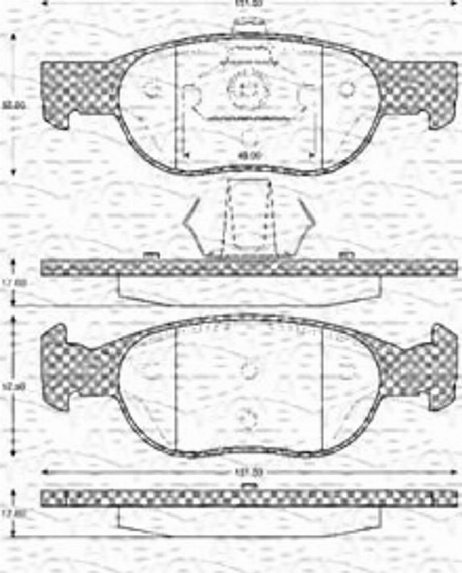 Magneti Marelli 363702161055 - Bremžu uzliku kompl., Disku bremzes www.autospares.lv