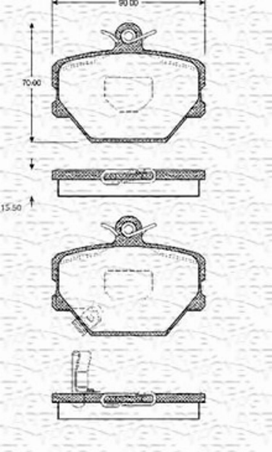 Magneti Marelli 363702161053 - Bremžu uzliku kompl., Disku bremzes www.autospares.lv