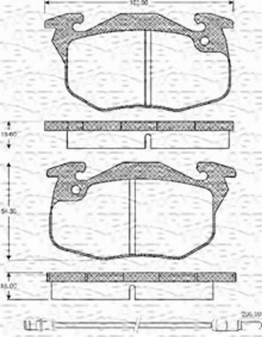 Magneti Marelli 363702161060 - Brake Pad Set, disc brake www.autospares.lv