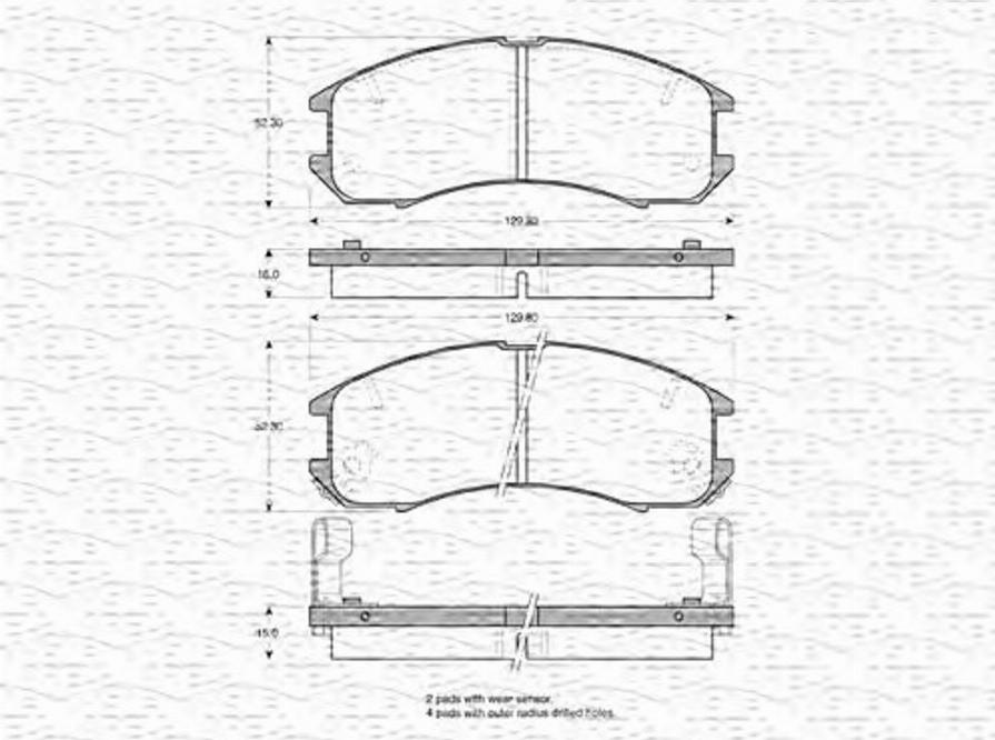 Magneti Marelli 363702161004 - Bremžu uzliku kompl., Disku bremzes autospares.lv