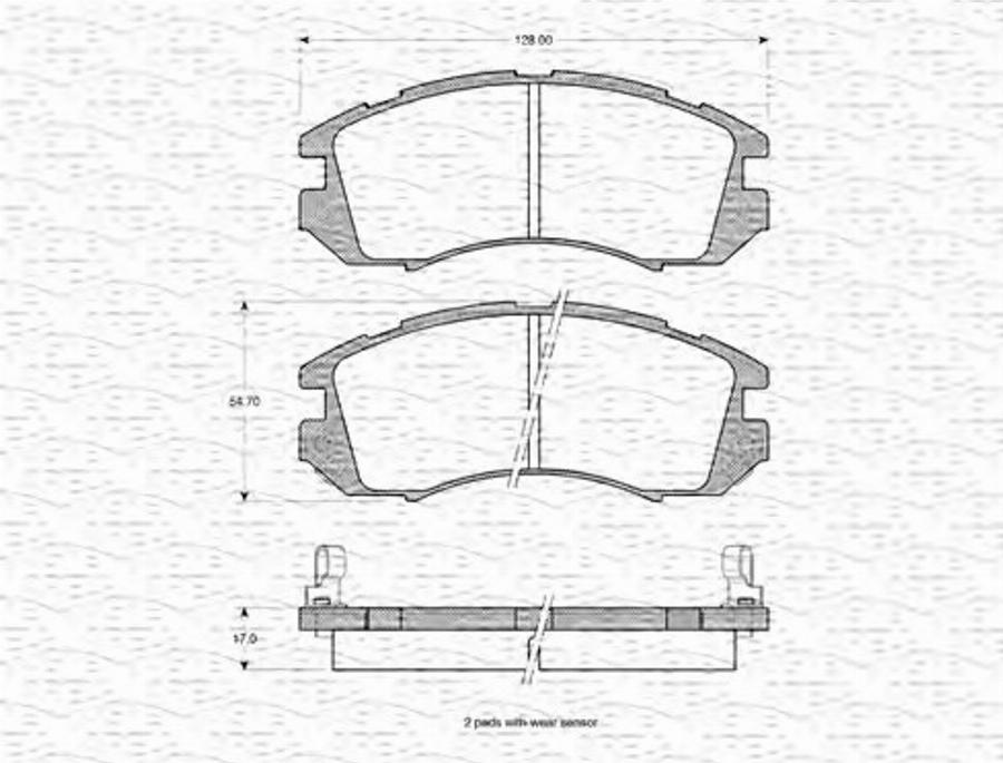 Magneti Marelli 363702161008 - Bremžu uzliku kompl., Disku bremzes www.autospares.lv