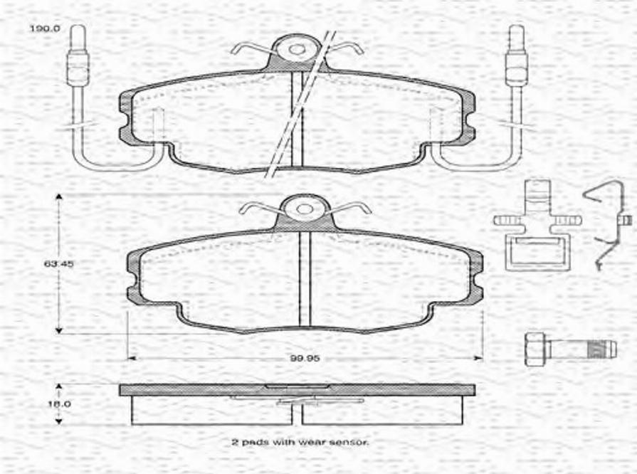 Magneti Marelli 363702161018 - Bremžu uzliku kompl., Disku bremzes www.autospares.lv