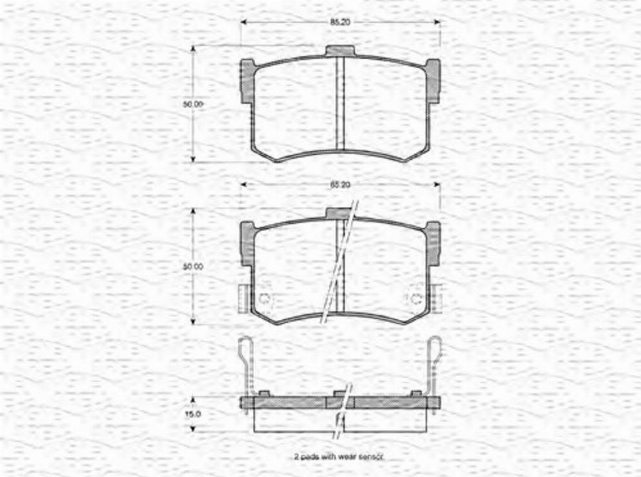 Magneti Marelli 363702161012 - Bremžu uzliku kompl., Disku bremzes www.autospares.lv