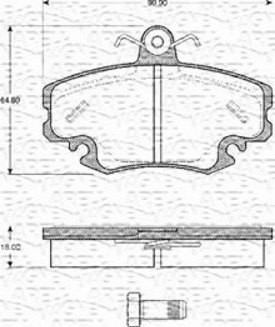 Magneti Marelli 363702161081 - Bremžu uzliku kompl., Disku bremzes www.autospares.lv