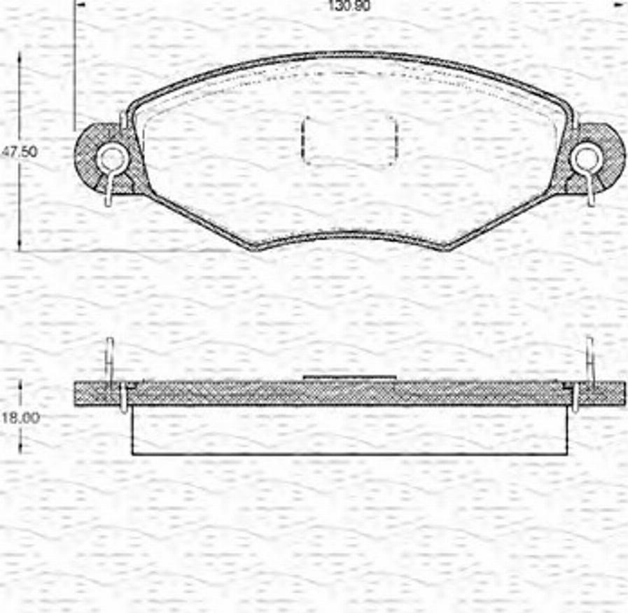 Magneti Marelli 363702161039 - Тормозные колодки, дисковые, комплект www.autospares.lv