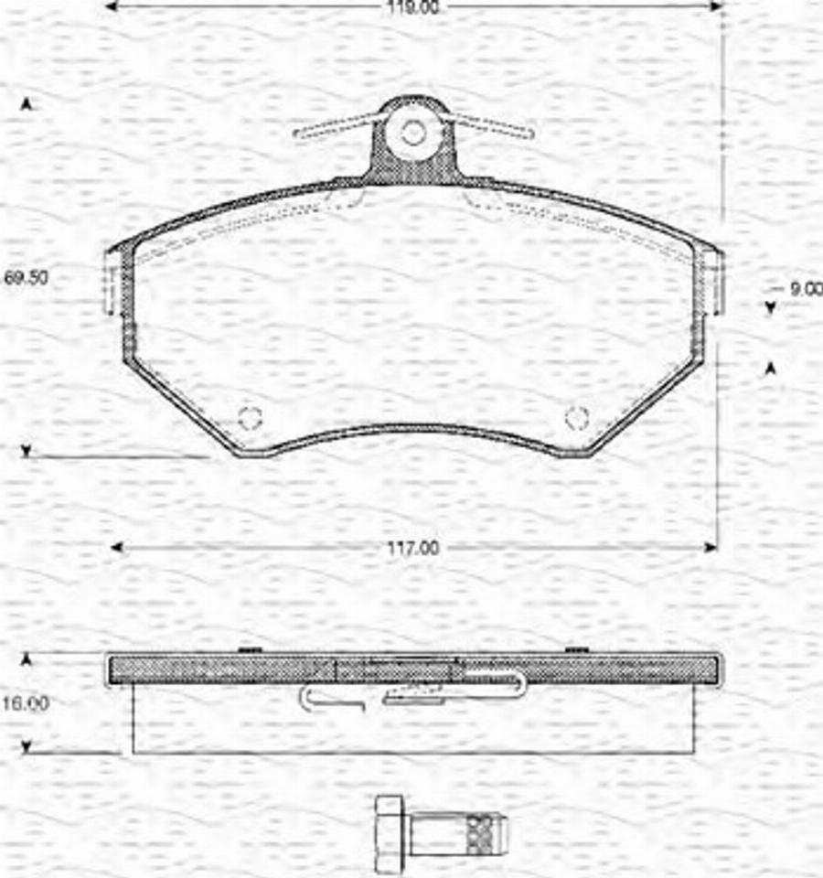 Magneti Marelli 363702161038 - Bremžu uzliku kompl., Disku bremzes www.autospares.lv