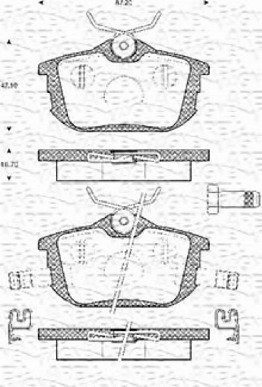 Magneti Marelli 363702161037 - Bremžu uzliku kompl., Disku bremzes www.autospares.lv