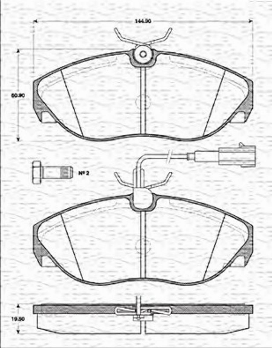 Magneti Marelli 363702161196 - Bremžu uzliku kompl., Disku bremzes www.autospares.lv