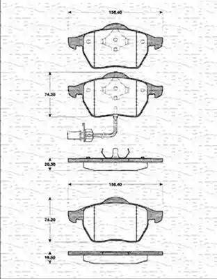 Magneti Marelli 363702161191 - Bremžu uzliku kompl., Disku bremzes www.autospares.lv