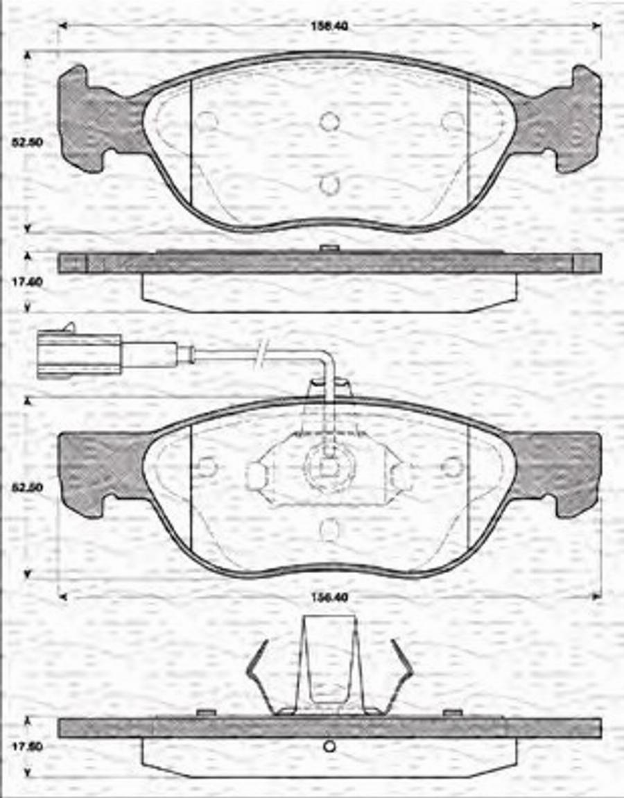 Magneti Marelli 363702161198 - Bremžu uzliku kompl., Disku bremzes www.autospares.lv