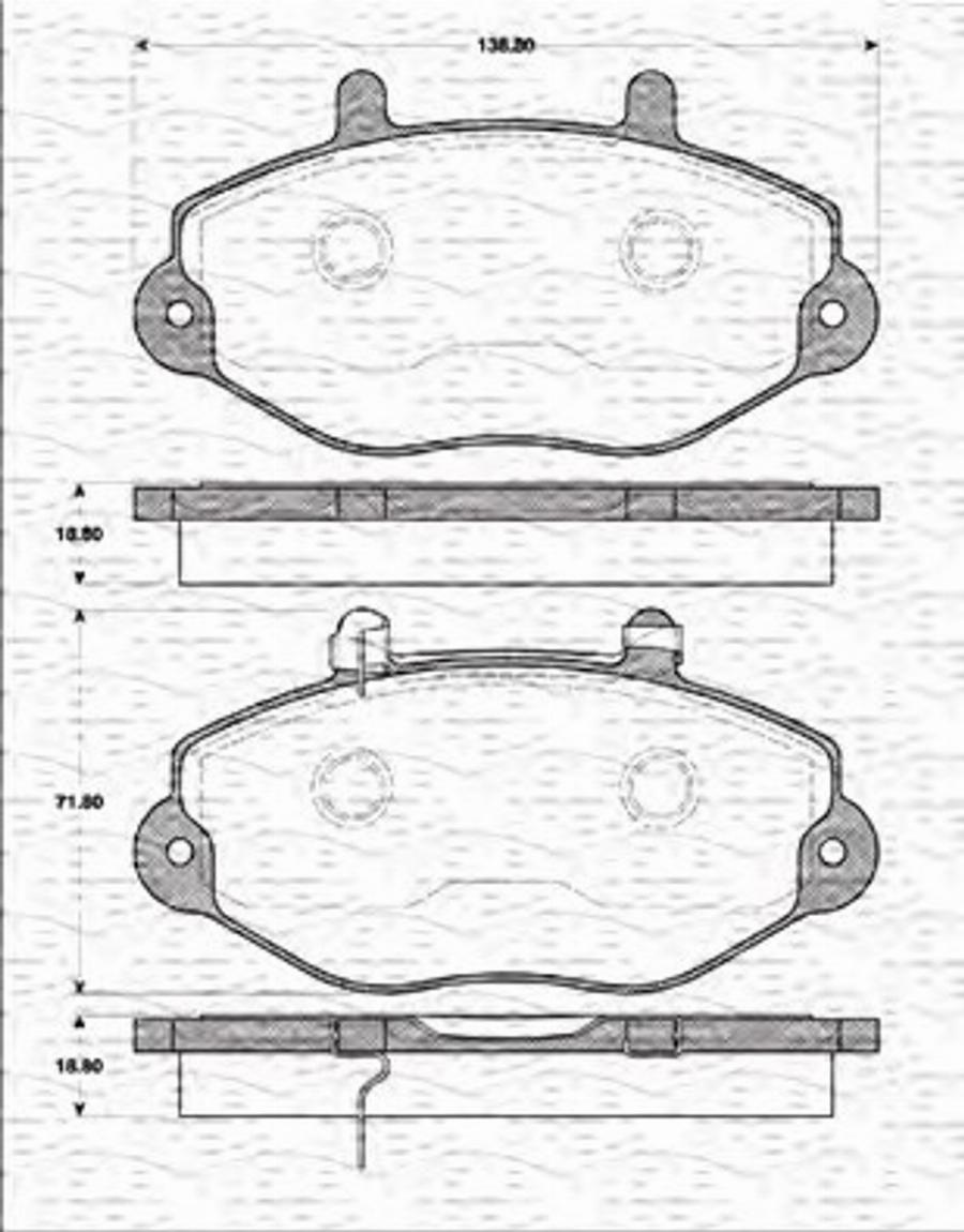 Magneti Marelli 363702161193 - Bremžu uzliku kompl., Disku bremzes www.autospares.lv