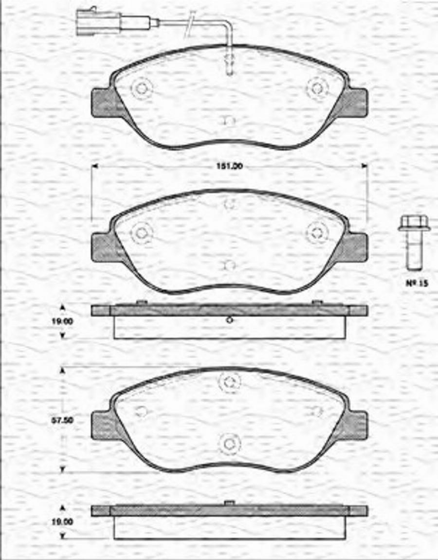 Magneti Marelli 363702161162 - Bremžu uzliku kompl., Disku bremzes www.autospares.lv