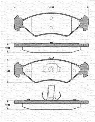 Magneti Marelli 363702161189 - Тормозные колодки, дисковые, комплект www.autospares.lv