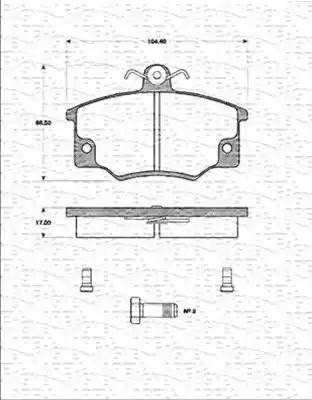 Magneti Marelli 363702161184 - Bremžu uzliku kompl., Disku bremzes www.autospares.lv