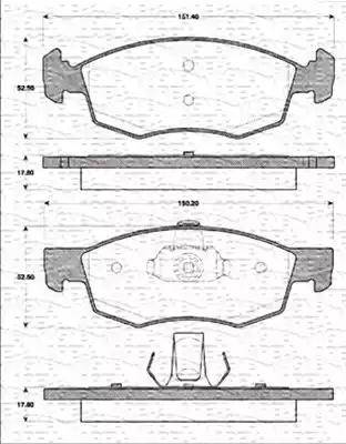 Magneti Marelli 363702161186 - Bremžu uzliku kompl., Disku bremzes www.autospares.lv