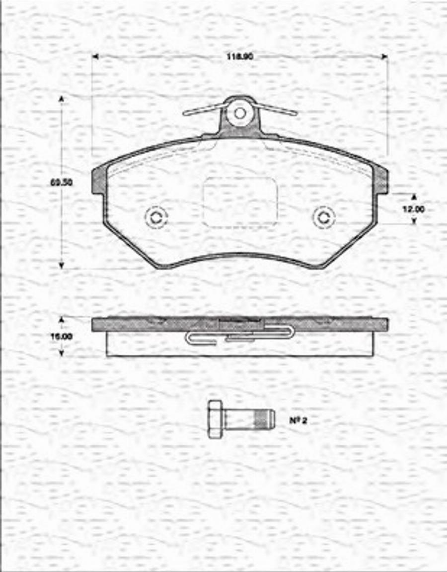 Magneti Marelli 363702161181 - Bremžu uzliku kompl., Disku bremzes autospares.lv